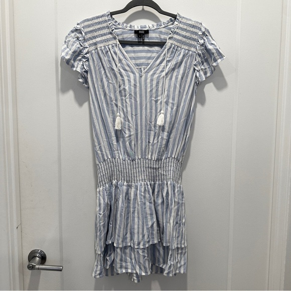 PAIGE Dresses & Skirts - NWOT PAIGE Blue White Striped Drop Waist Cotton Dress Small Beach Summer Coverup